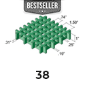 Molded Grating 1.0in thick 0.74x0.74/1.5x1.5 mesh