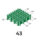 Molded Grating 1.5in thick 0.78x0.78/1.57x1.57 mesh